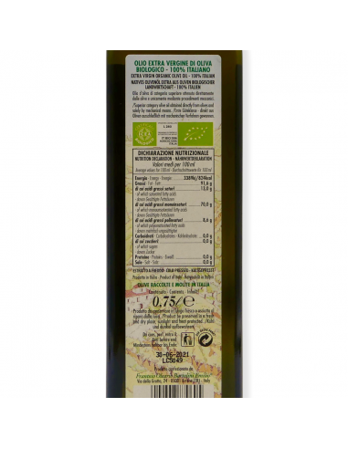 Olio Extra Vergine di Oliva Biologico 100% Italiano