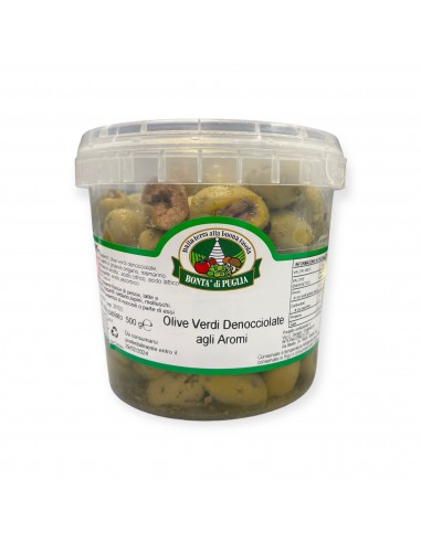 Olive Verdi Denocciolate agli Aromi